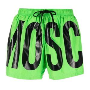 Moschino Mens Logo Swim Shorts / Green